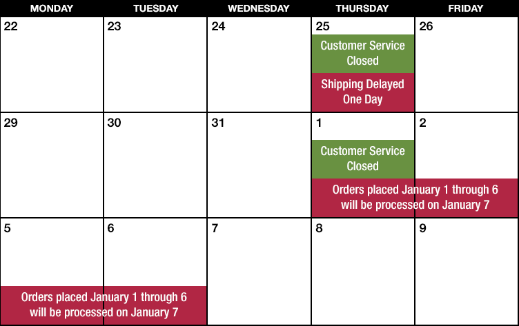 Holiday Calendar