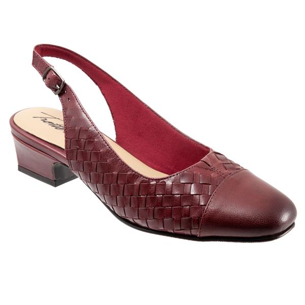 Trotters Dea Woven Women s Shoes Dark Red 7.5 Narrow AA